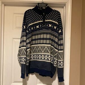 Vintage Columbia Arctic Print Quarter Zip Christmas Sweater Men’s Size XL